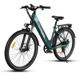 SAMEBIKE RS-A01 Pro Electric Bike - 350W Motor 36V15AH Battery 40KM Range Mechanical Disc Brakes - Green